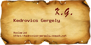 Kedrovics Gergely névjegykártya